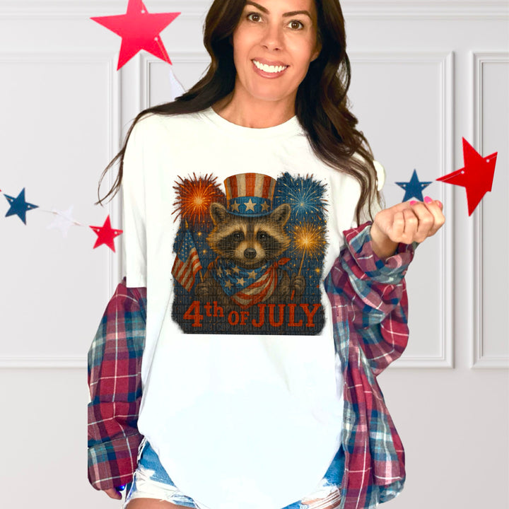 4th Of July Raccoon DTF Print