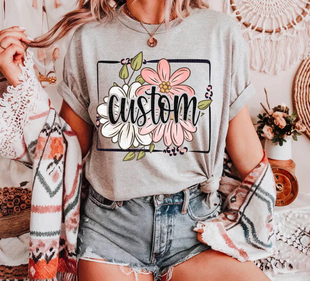 Floral Name Custom Design Mockup Fee ONLY - No Prints - No Digitals