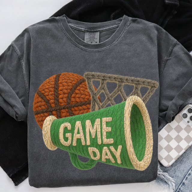 Yarn Game Day Basketball DTF Print