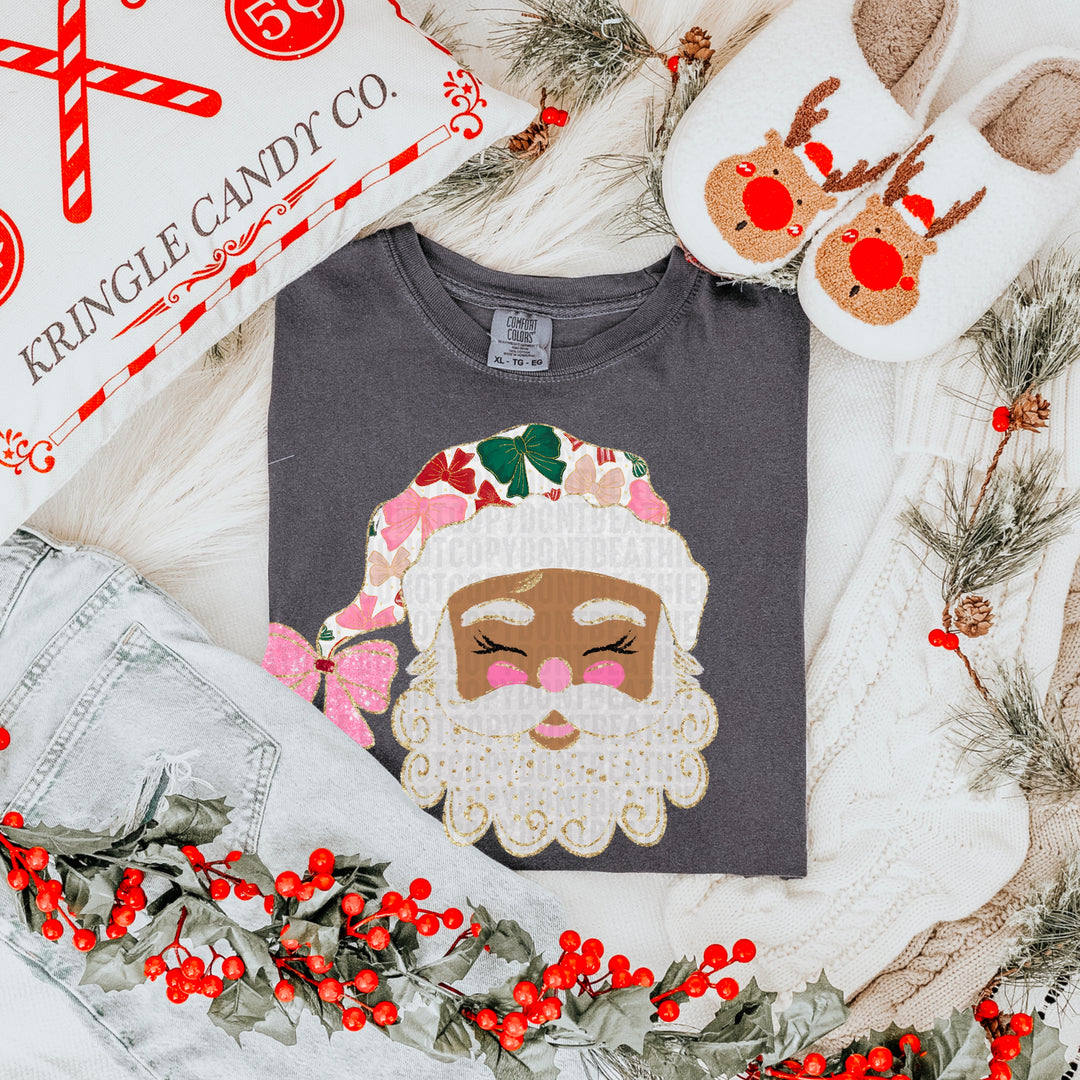 Glittered Up Santa DTF Print