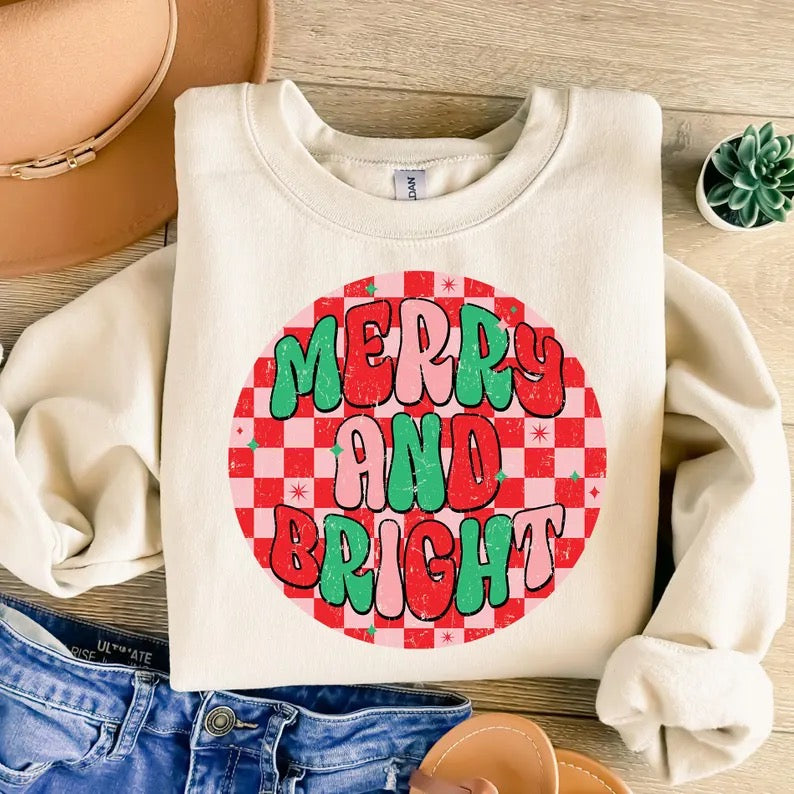 Just Merry & Bright SAND Sweatshirt