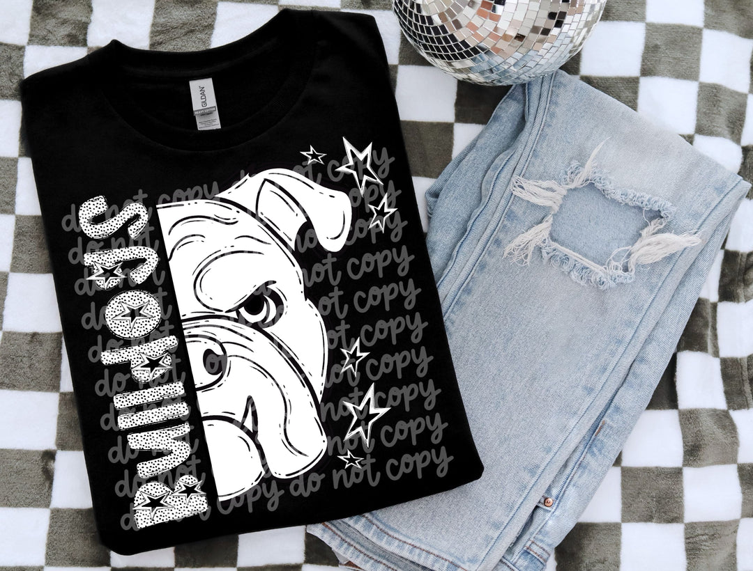 BW Dottie Mascots DTF Print