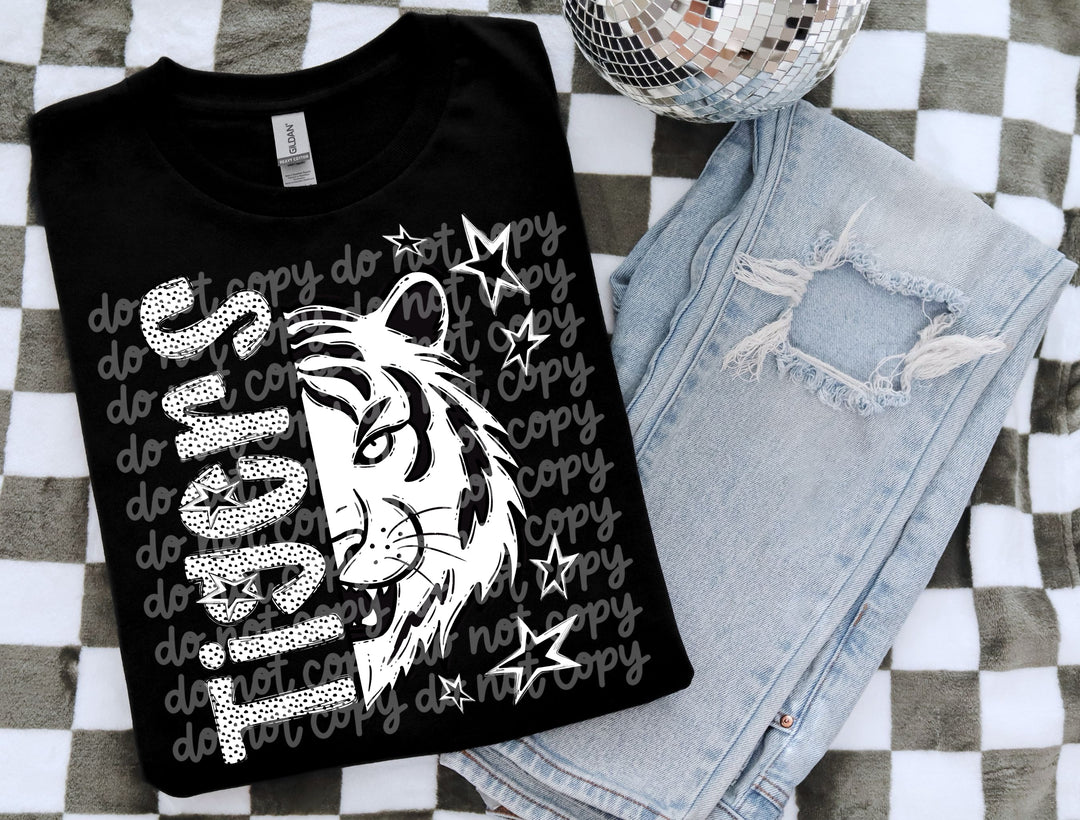 BW Dottie Mascots DTF Print