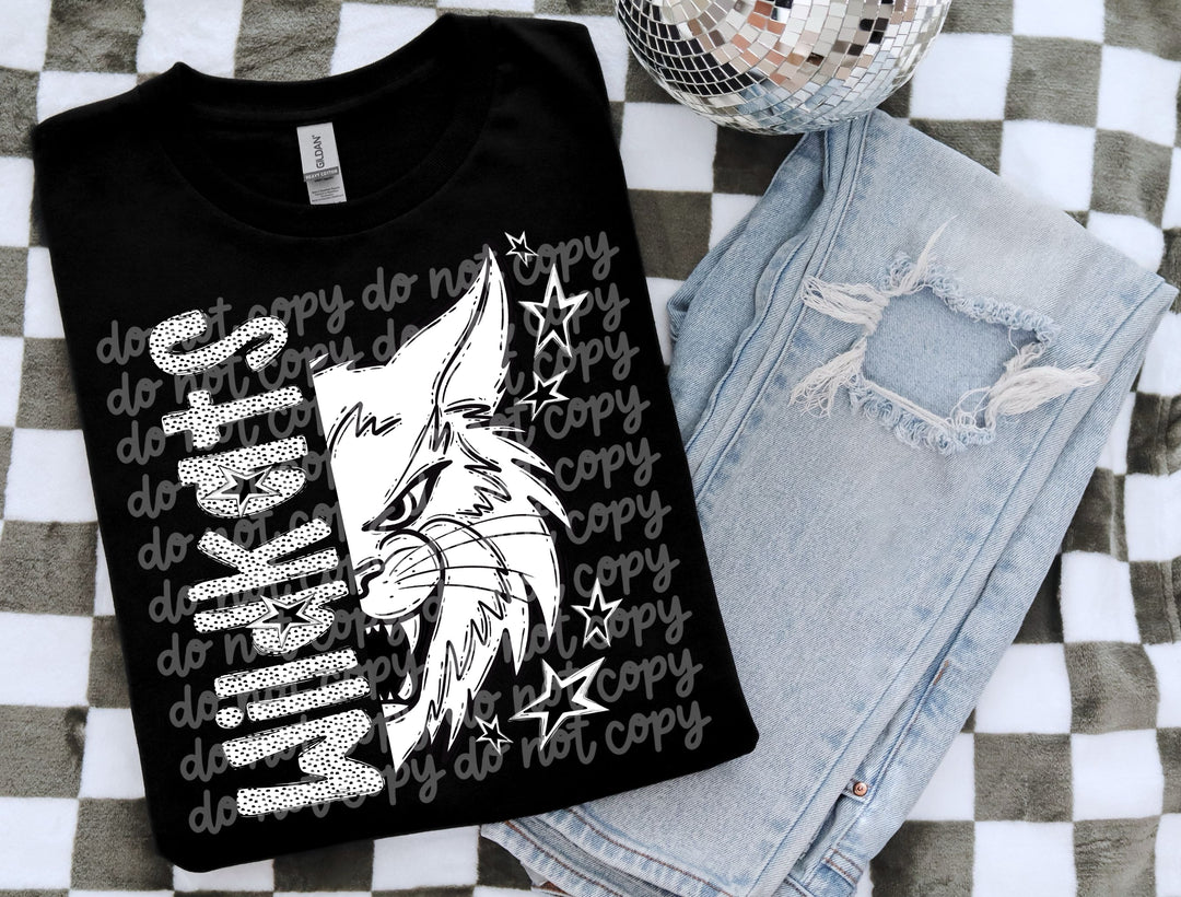 BW Dottie Mascots DTF Print