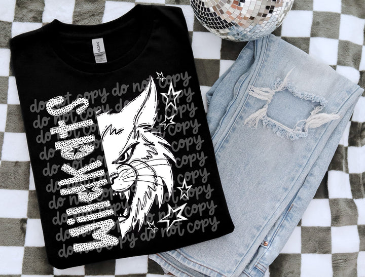 BW Dottie Mascots DTF Print