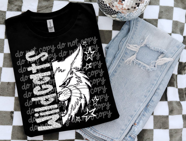 BW Dottie Mascots DTF Print