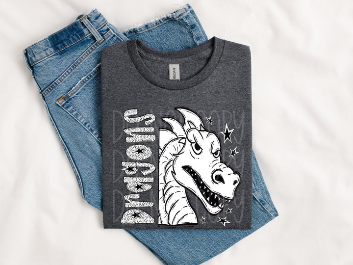 BW Dottie Mascots DTF Print