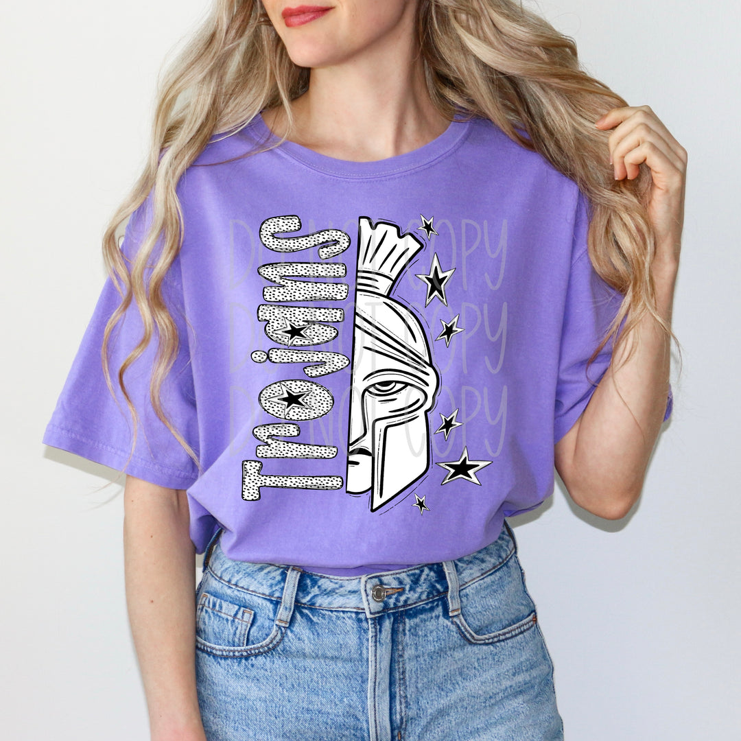 BW Dottie Mascots DTF Print