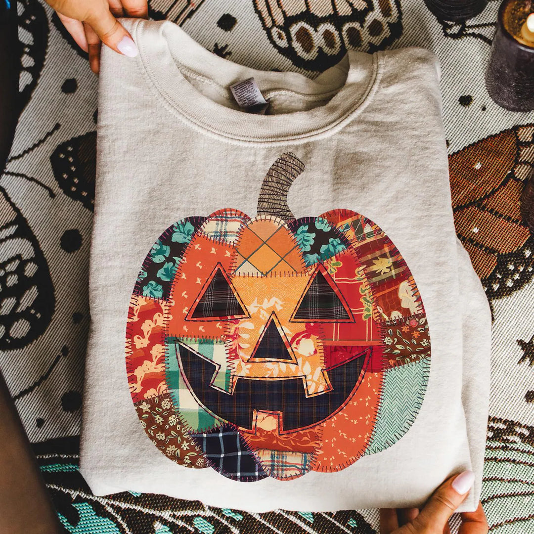 Patchwork Pumpkin Sweatshirt