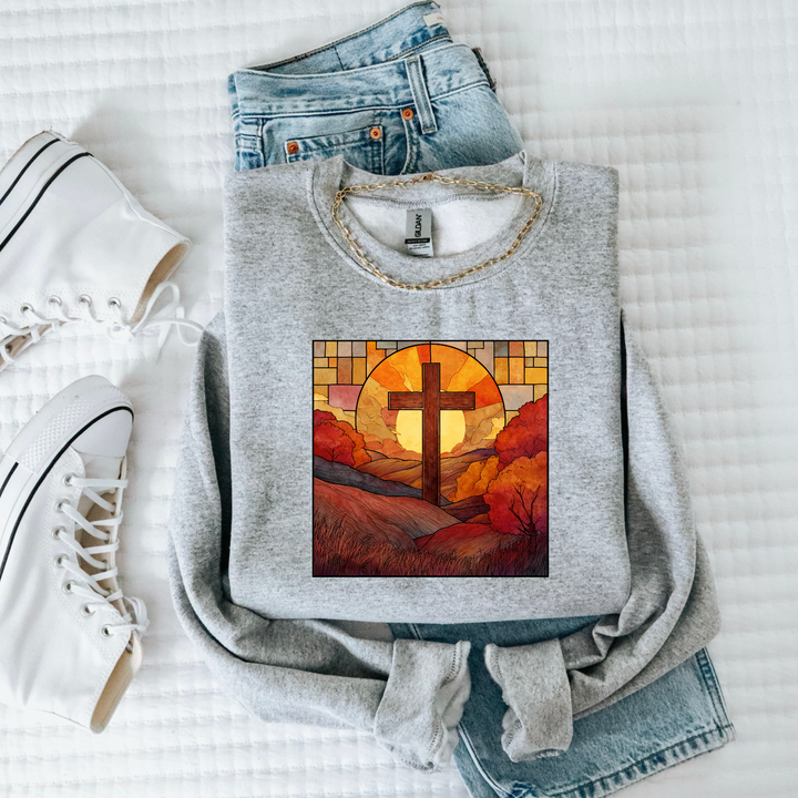 Stained Glass Cross DTF Print