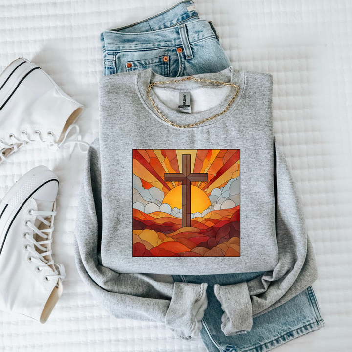 Stained Glass Cross DTF Print