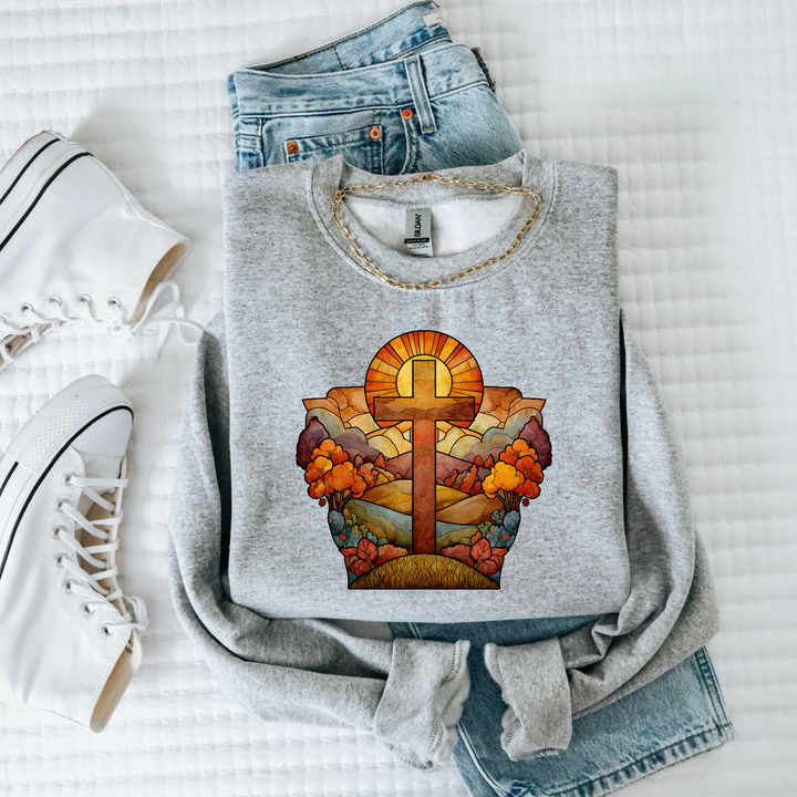 Stained Glass Cross DTF Print