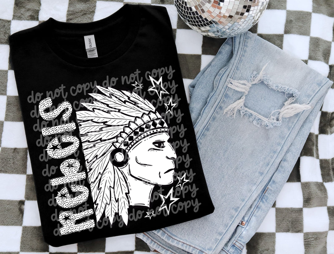 BW Dottie Mascots DTF Print