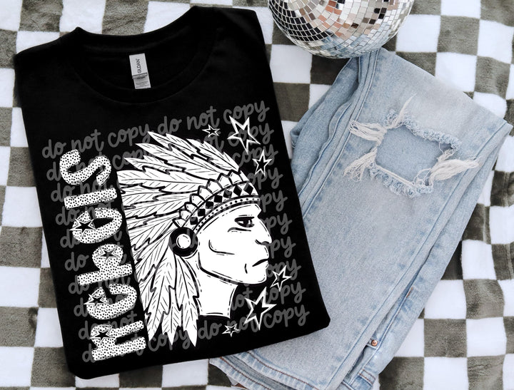 BW Dottie Mascots DTF Print