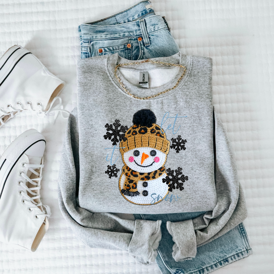 Crochet Snowman DTF Print