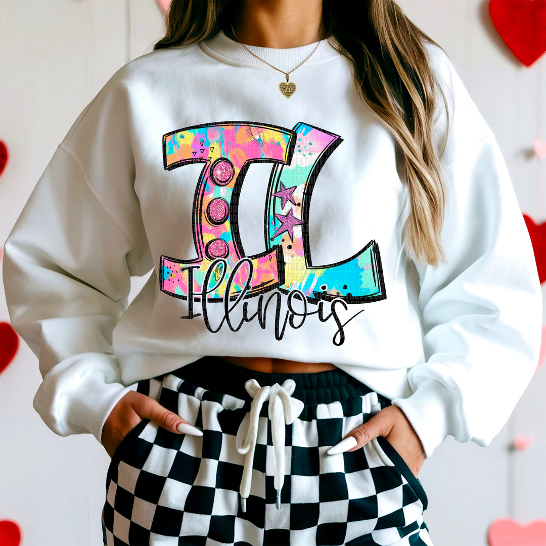 50 States Neon Splashes Collection DTF Print