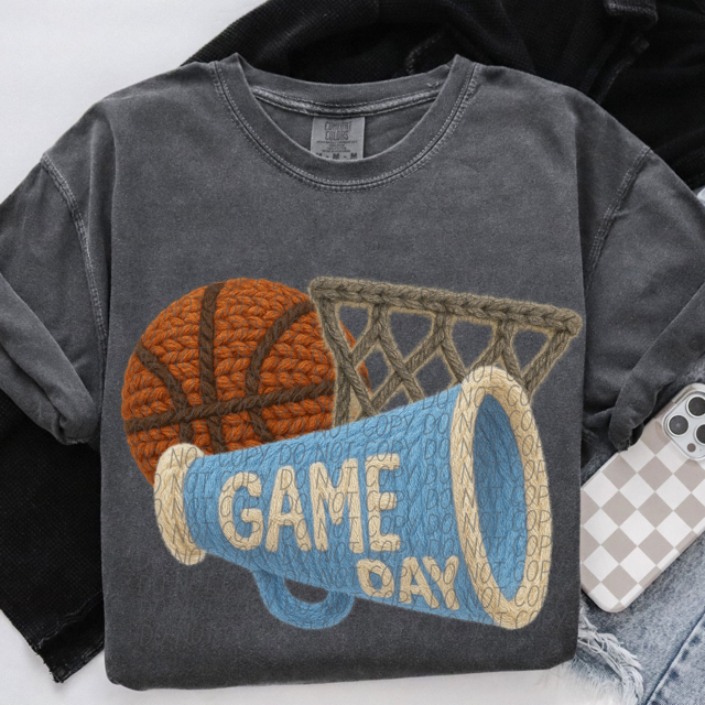 Yarn Game Day Basketball DTF Print