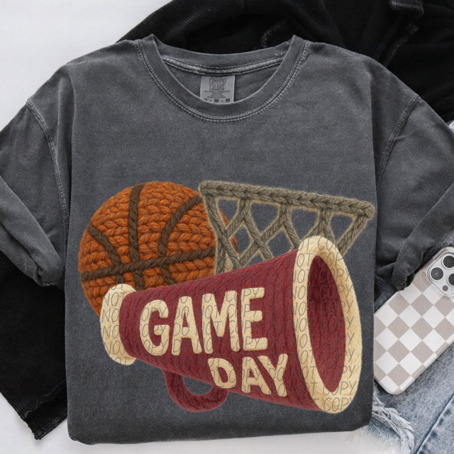 Yarn Game Day Basketball DTF Print
