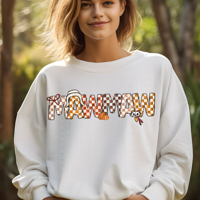 Thanksgiving Names DTF Print