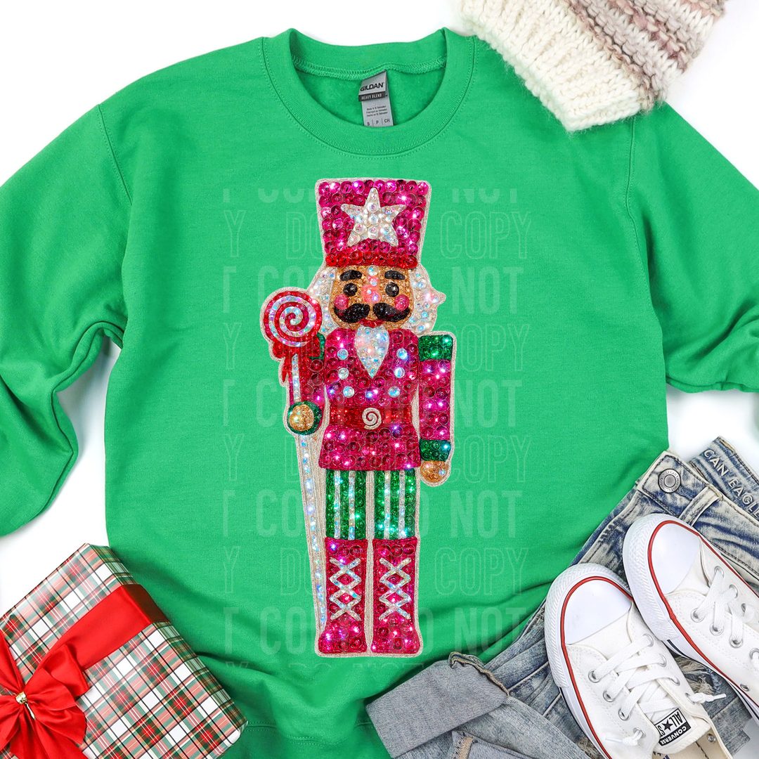 Pink Nutcracker Sequins DTF Print