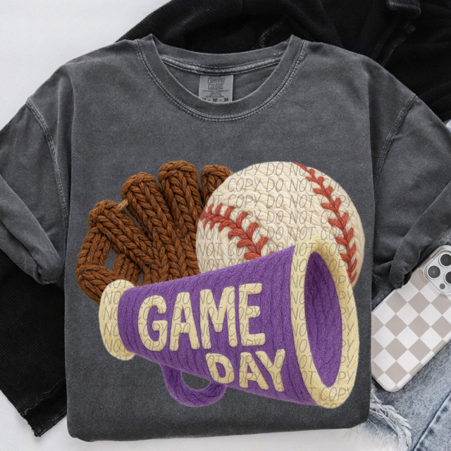 Yarn Baseball Game Day DTF Print