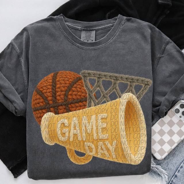 Yarn Game Day Basketball DTF Print