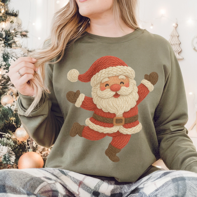 Faux Yarn Dancing Santa DTF Print