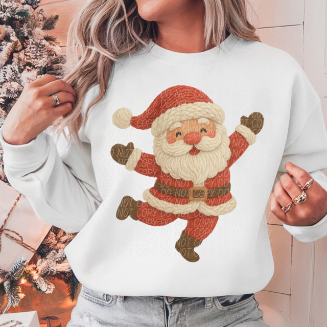 Faux Yarn Dancing Santa DTF Print