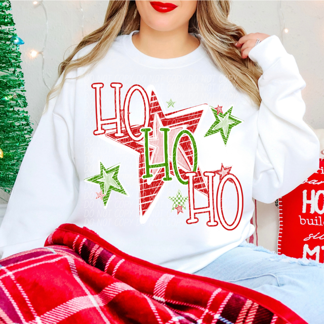 Ho Ho Ho Stars DTF Print