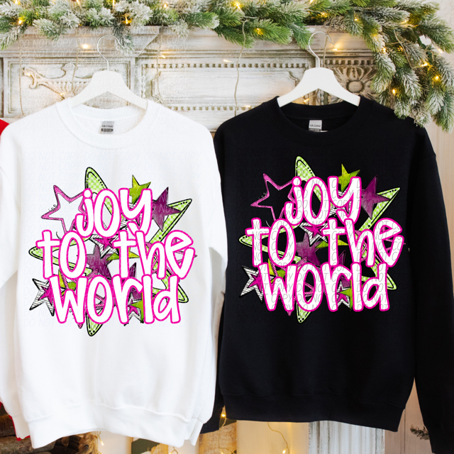 Joy To The World Stars DTF Print
