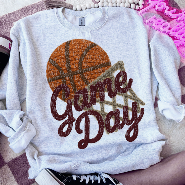 Yarn Game Day Basketball 2 DTF Print