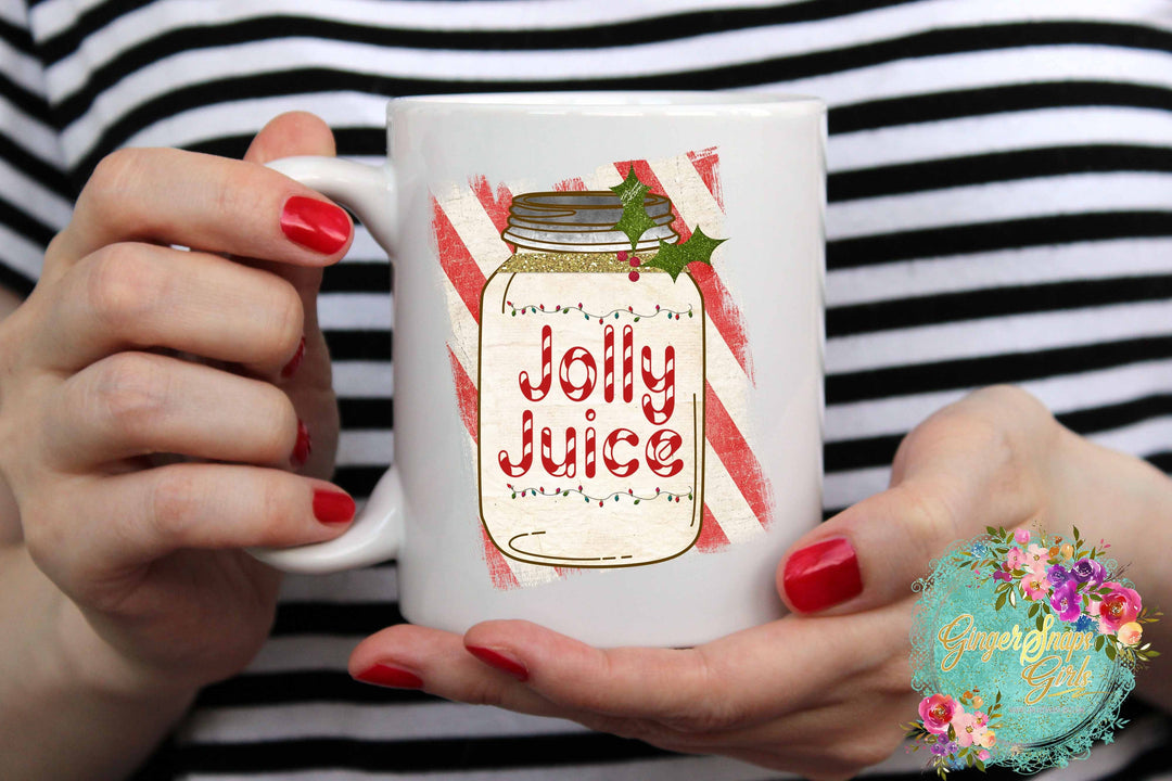 Jolly Juice Candy Cane Christmas Mason Jar Digital Design File