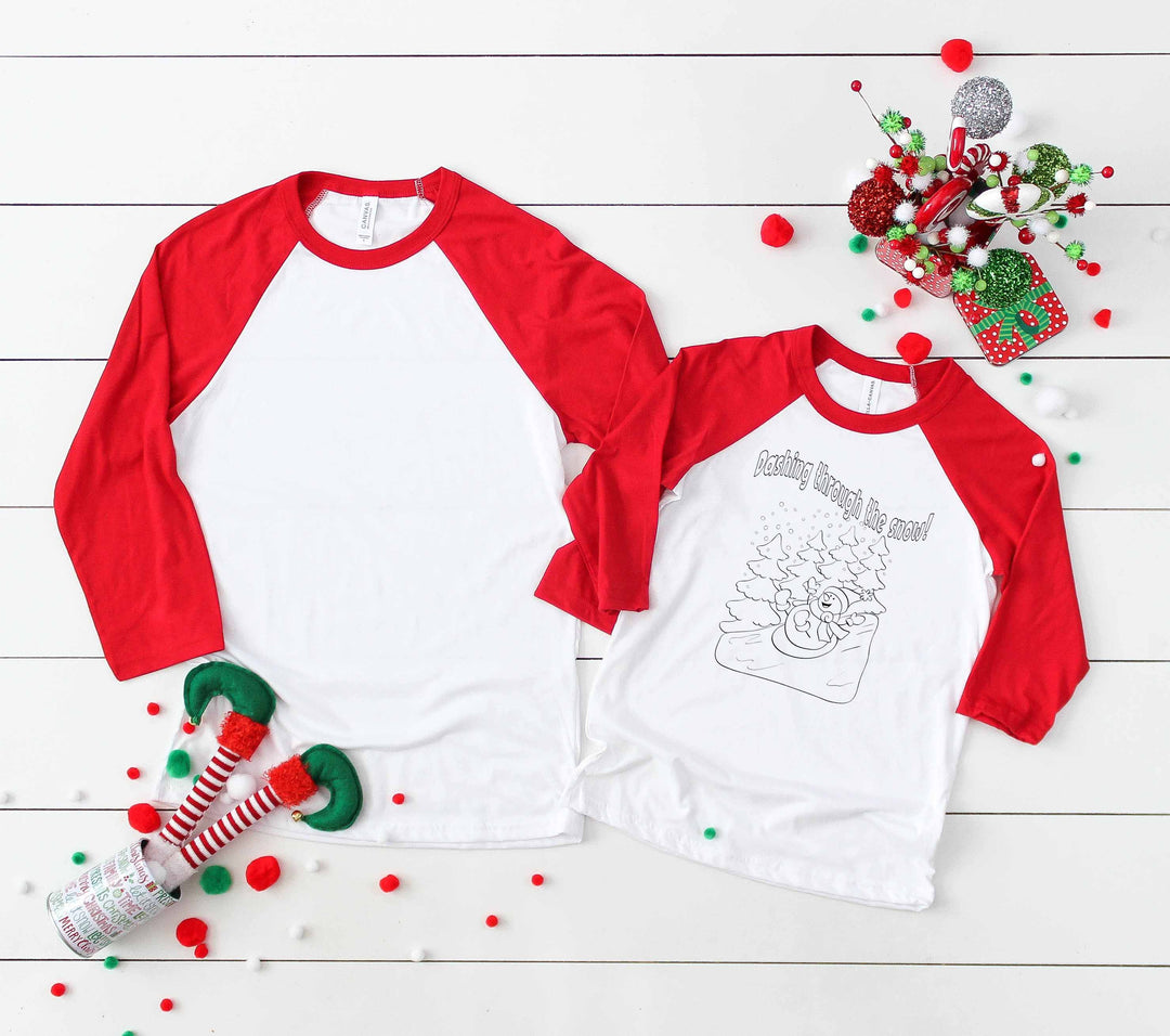 Christmas Coloring Page Dashing Through the Snow Snowman Digital Design File