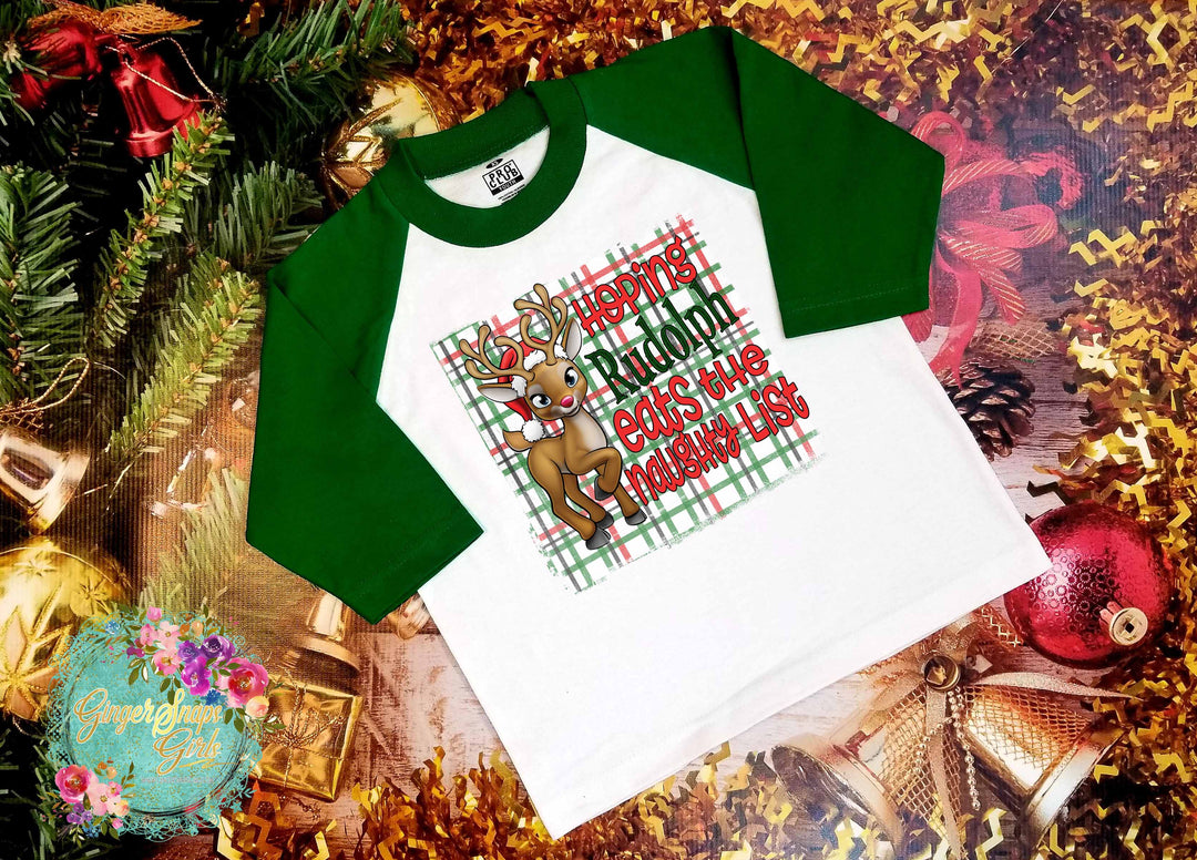 Hoping Rudolph Eats the Naught List Funny Reindeer Christmas Digital Design File, PNG