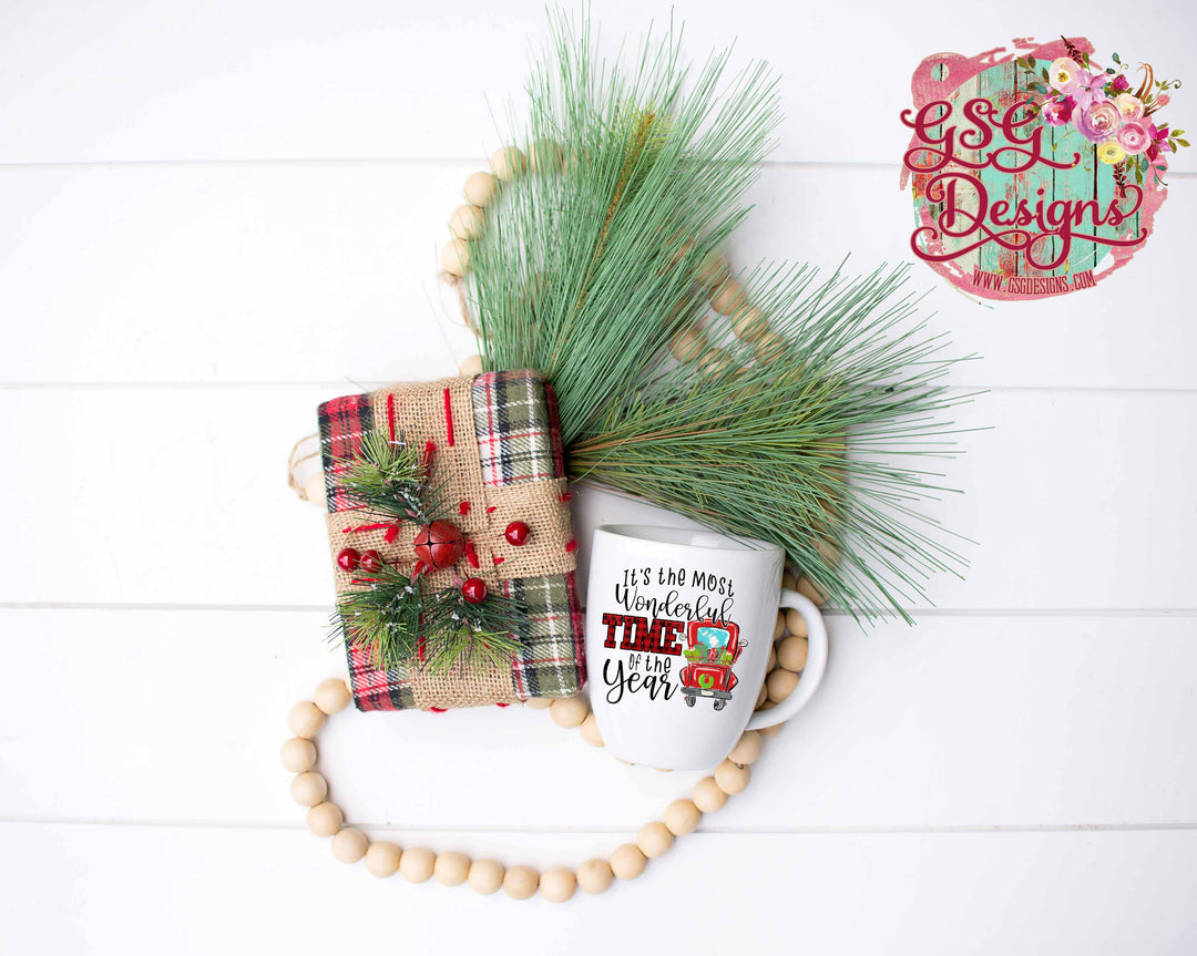 It's the Most Wonderful Time of the Year Hand Drawn Truck Christmas and Winter Digital Design File