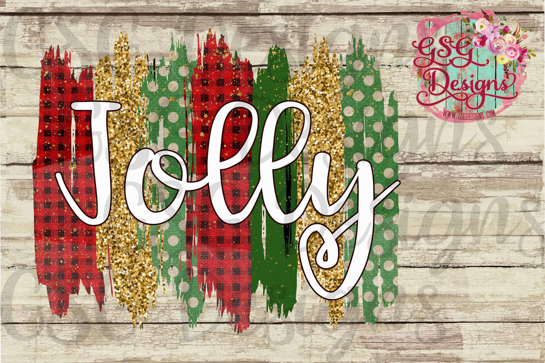 Jolly Christmas Brush Strokes Digital Design File