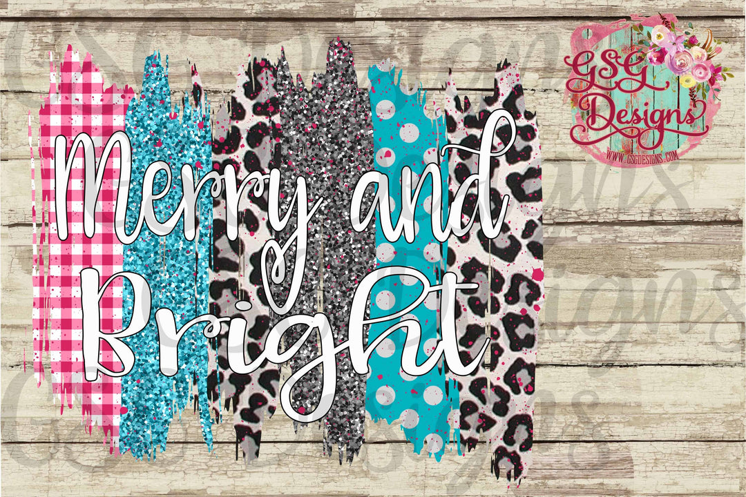 Merry and Bright Christmas Digital Design File