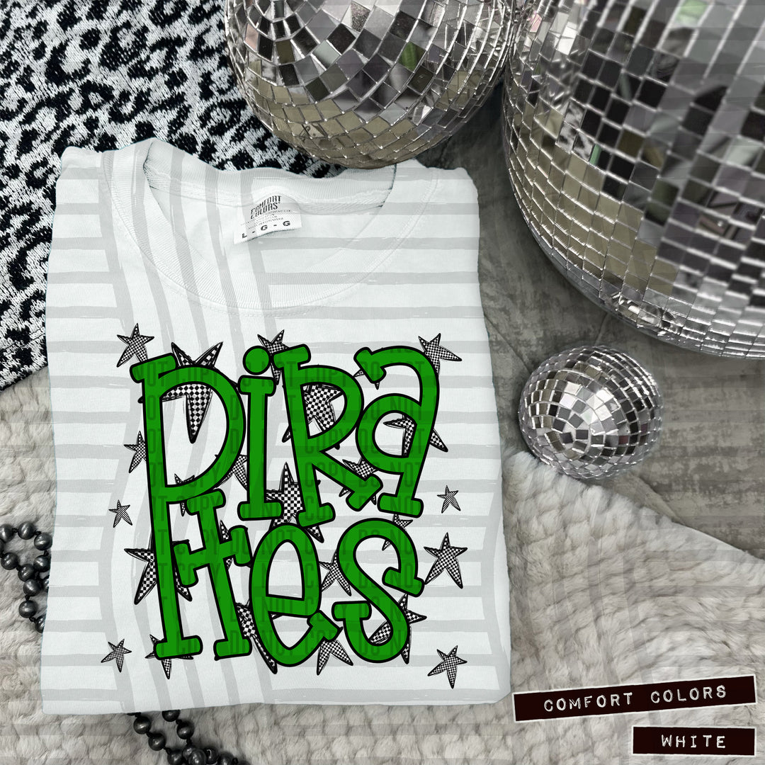 Green Staggered DTF Print