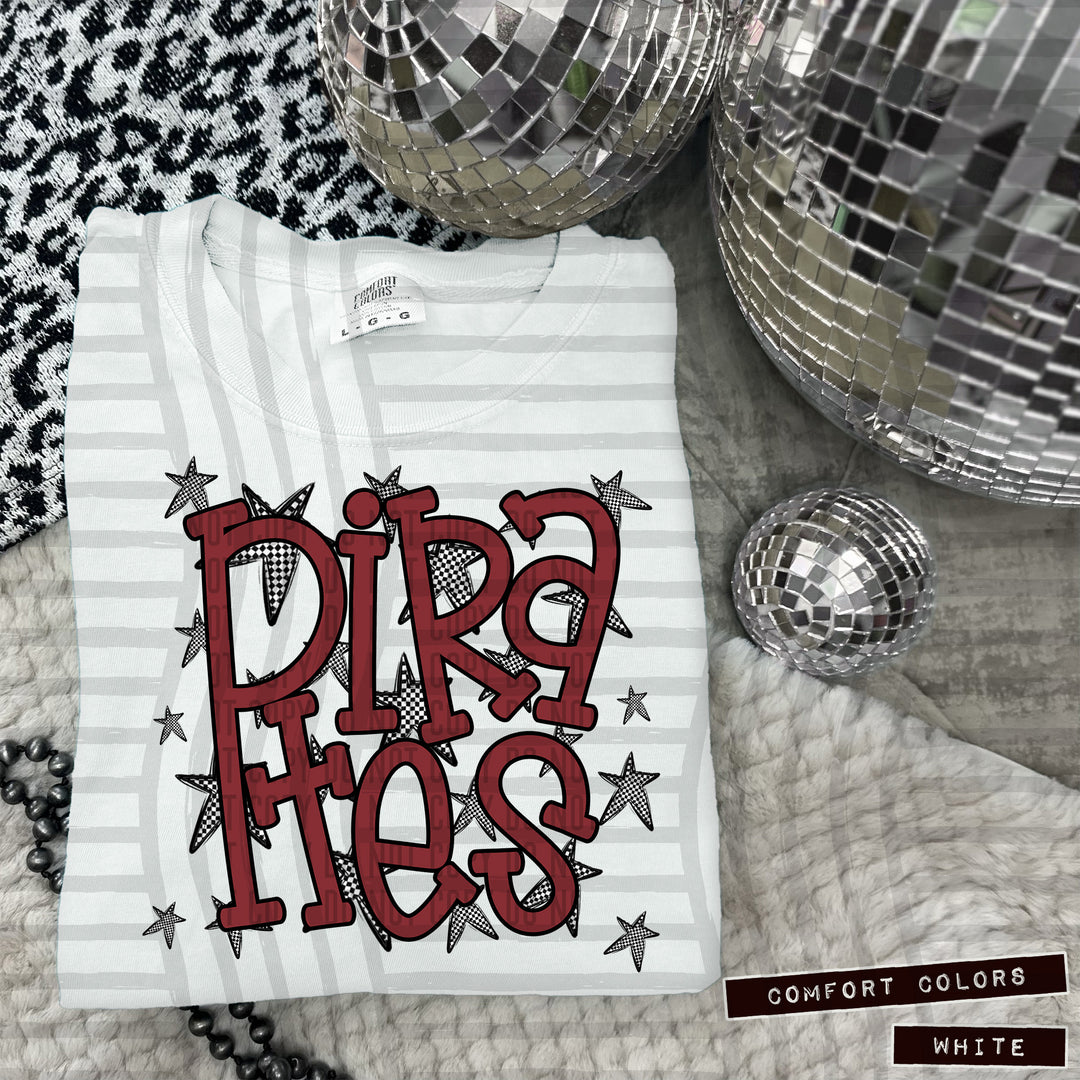 Crimson Staggered DTF Print