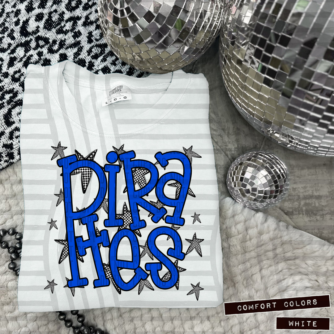 Blue Staggered DTF Print