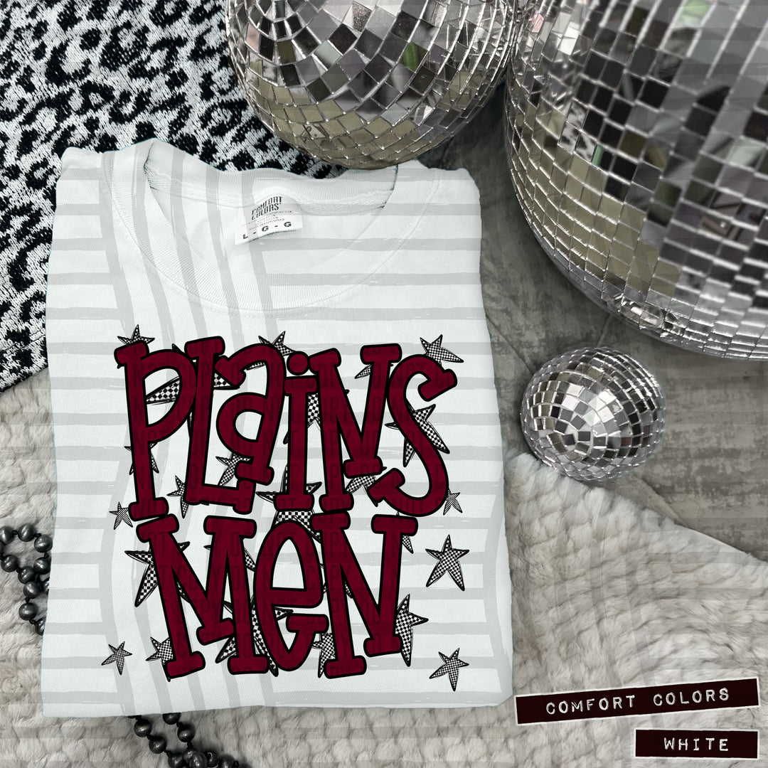 Maroon Staggered DTF Print