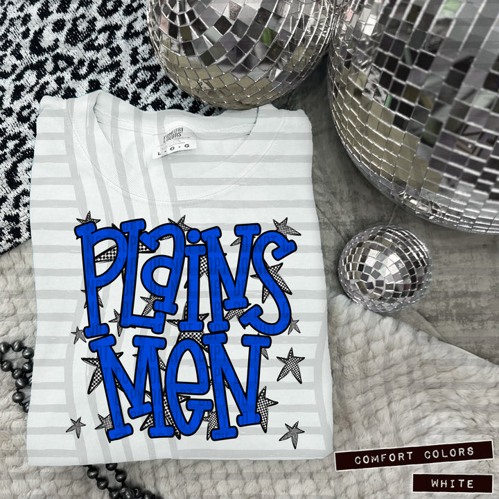 Blue Staggered DTF Print