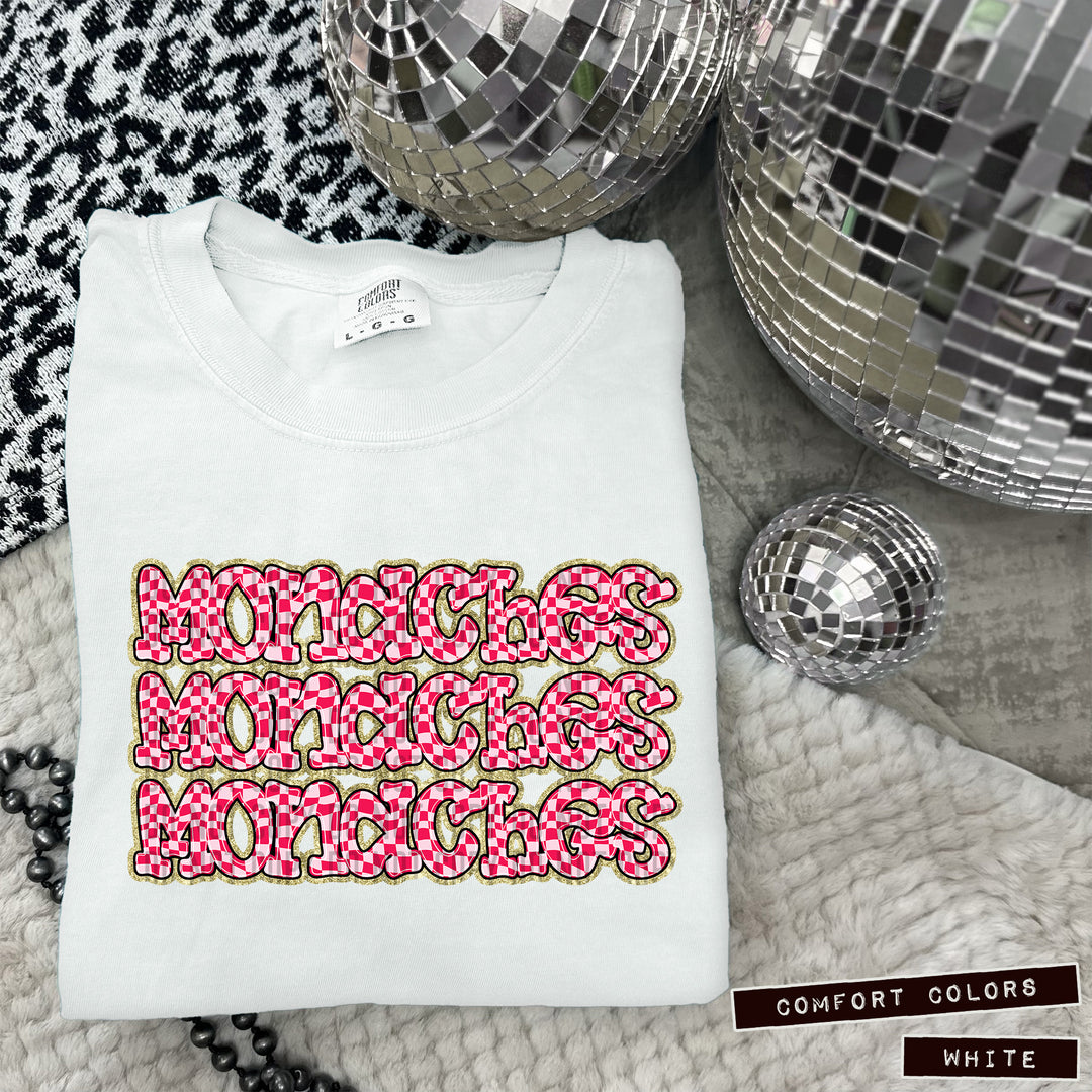 Pink Checks DTF Print