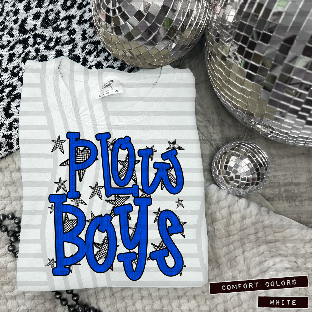 Blue Staggered DTF Print