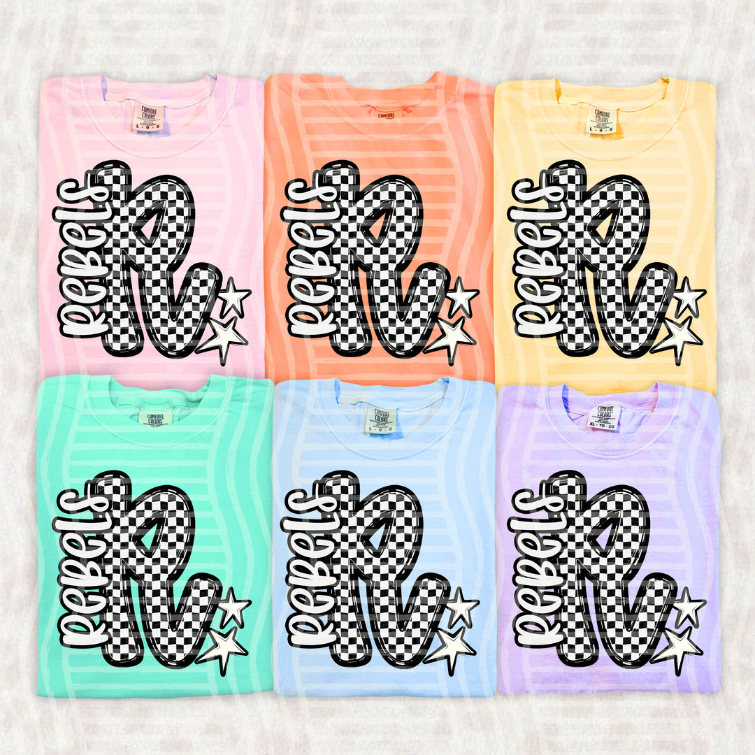 Checker Crush Black And White Mascots DTF Print