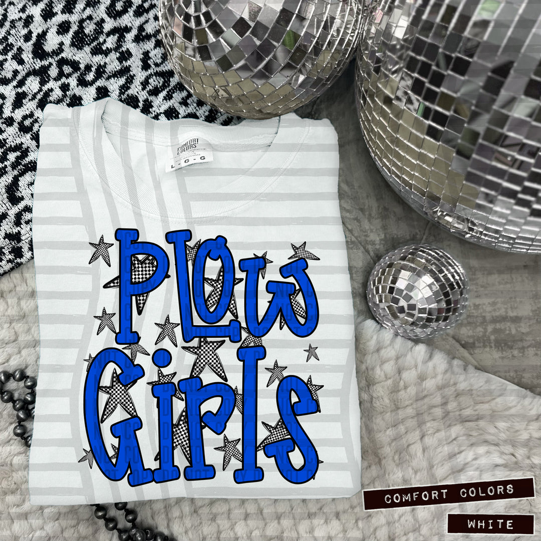 Blue Staggered DTF Print