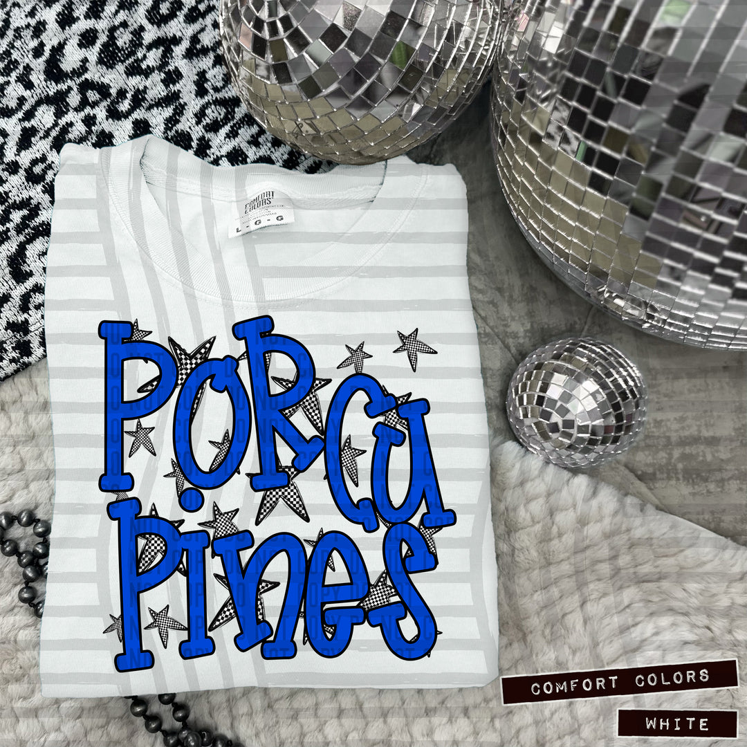 Blue Staggered DTF Print