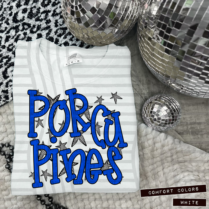 Blue Staggered DTF Print