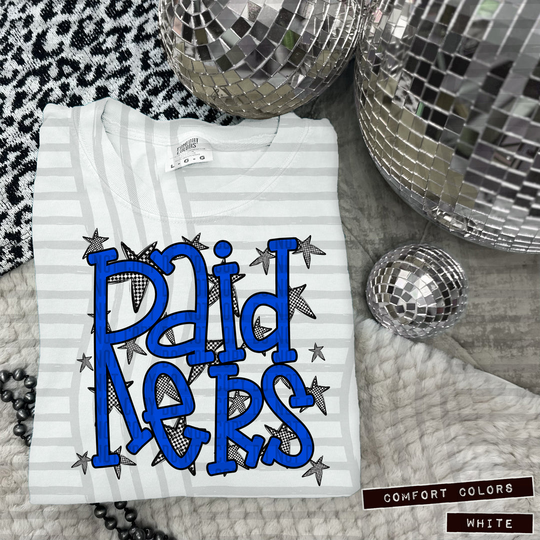 Blue Staggered DTF Print