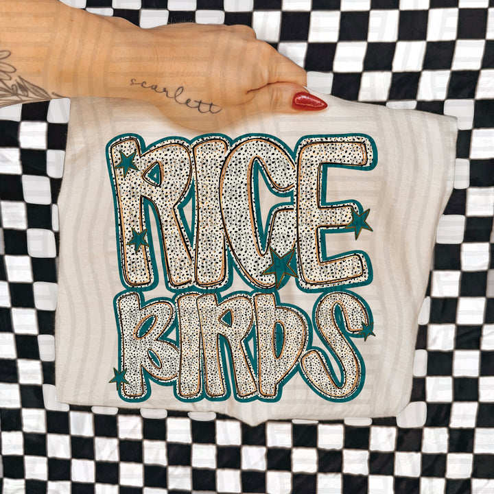 Teal Dotty DTF Print